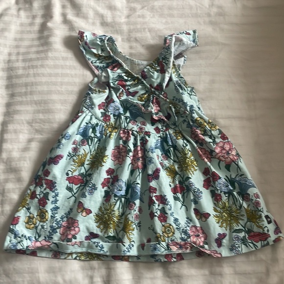 Girls Tea Teal Floral Dress - Picture 2 of 3